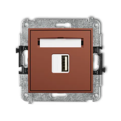 Karlik Seria Mini Mechanizm ładowarki USB pojedynczej USB A, 5W max., 5V, 1A kolor terakota symbol 63MCUSB-1