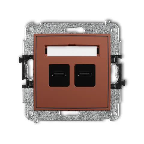 Karlik Seria Mini Mechanizm ładowarki USB podwójnej 2xUSB C, 20W max. kolor terakota symbol 63MCUSB-7