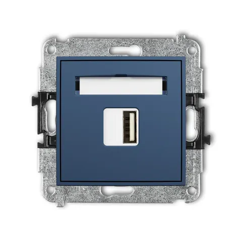 Karlik Seria Mini Mechanizm ładowarki USB pojedynczej USB A, 10W max., 5V, 2A kolor navy blue symbol 64MCUSB-3