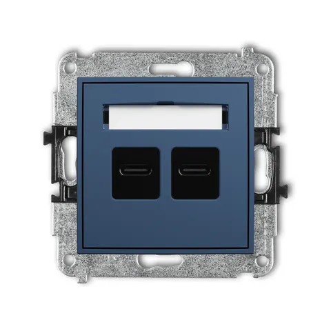 Karlik Seria Mini Mechanizm ładowarki USB podwójnej 2xUSB C, 20W max. kolor navy blue symbol 64MCUSB-7