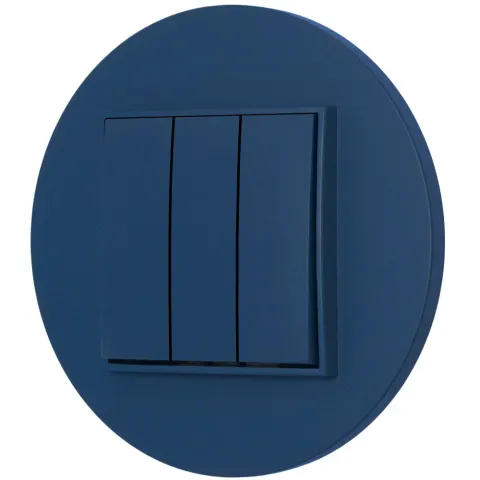 Włącznik potrójny z ramką okrągłą seria MINI kolor navy blue