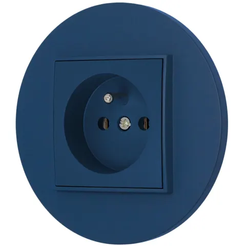 Gniazdo pojedyncze z ramką okrągłą seria MINI kolor navy blue