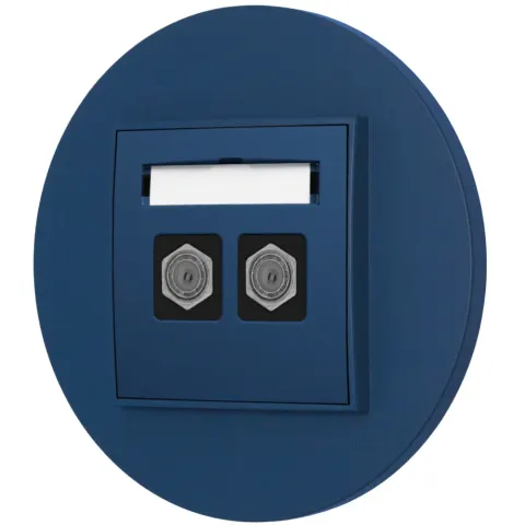 Gniazdo antenowe 2x z ramką okrągłą seria MINI kolor navy blue