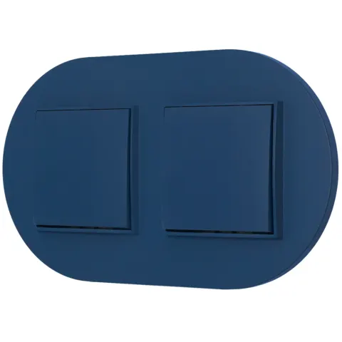 Dwa włączniki pojedyncze z ramką okrągłą seria MINI kolor navy blue