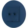 Włącznik schodowy podwójny w stylu USA ramka okrągła seria Mini kolor navy blue
