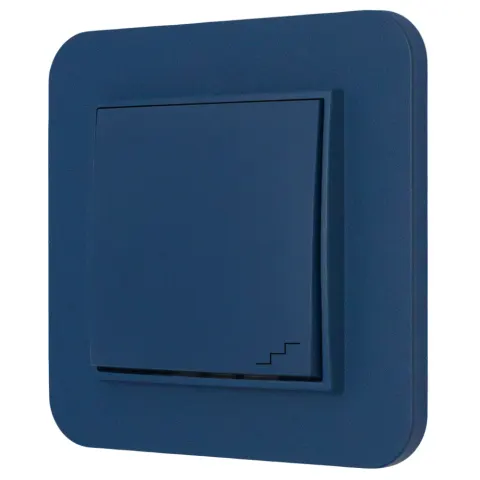 Włącznik schodowy z ramką zaokrągloną seria MINI kolor navy blue