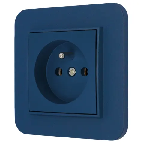 Gniazdo pojedyncze z ramką zaokrągloną seria MINI kolor navy blue