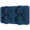 Dwa gniazda podwójne z ramką zaokrągloną seria MINI kolor navy blue