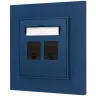 Gniazdo internetowe rj45 2x z ramką kwadratową seria MINI kolor navy blue