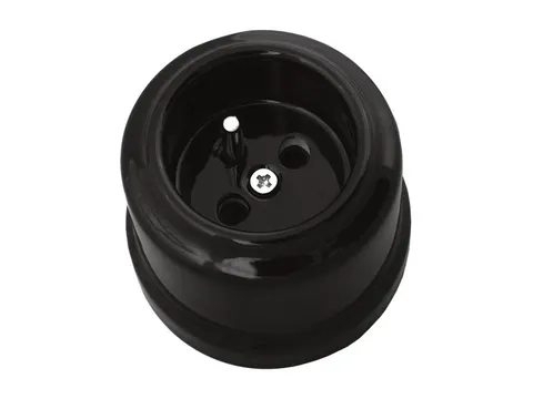 Gniazdo pojedyncze natynkowe 2P+Z 'Retro ceramic' 16A-250V~, czarne