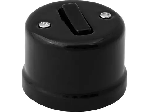 Łącznik krzyżowy natynkowy 'Retro ceramic' 10A-250V~, czarny