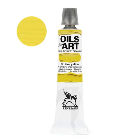 Farba olejna Renesans Oils for Art 20 ml - 07 Żółty cynkowy