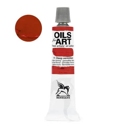 Farba olejna Renesans Oils for Art 20 ml - 17 Cynober ciemny