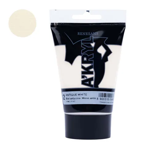 Farba akrylowa Renesans A'kryl 100 ml - 02 Biel antyczna