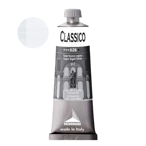 Farba olejna Maimeri Classico 60 ml - 026 Super Rapid White