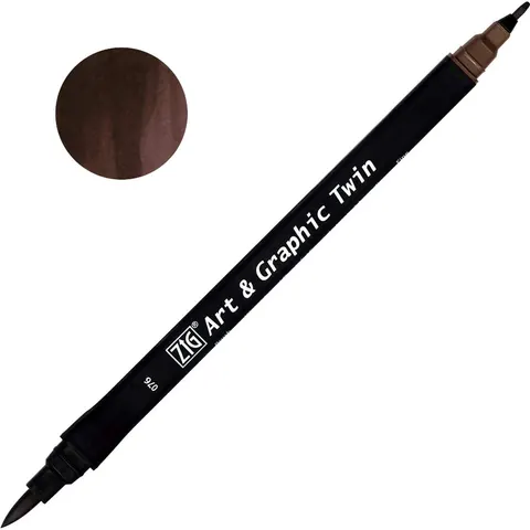 Pisak ZIG Art & Graphic Twin Kuretake - 076 Dark Brown