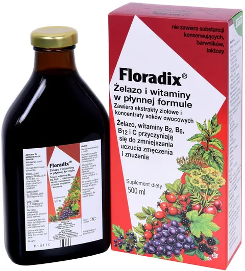 FLORADIX ŻELAZO I WITAMINY, płyn, 500 ml