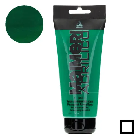 Farba akrylowa Maimeri Acrilico 200 ml - 340 Permanent green deep