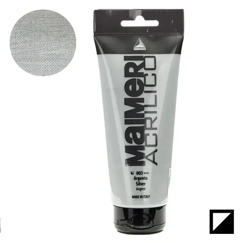 Farba akrylowa Maimeri Acrilico 200 ml - 003 Silver