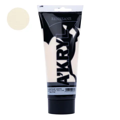 Farba akrylowa Renesans A'kryl 200 ml - 02 Biel antyczna
