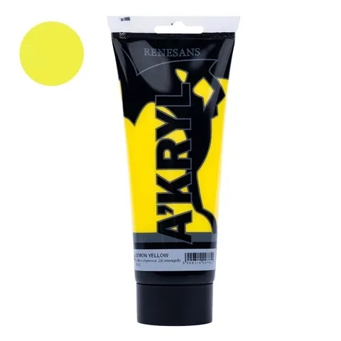 Farba akrylowa 200ml RENESANS żółta cytrynowa nr 4