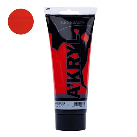 Farba akrylowa 200ml RENESANS cynober nr 8