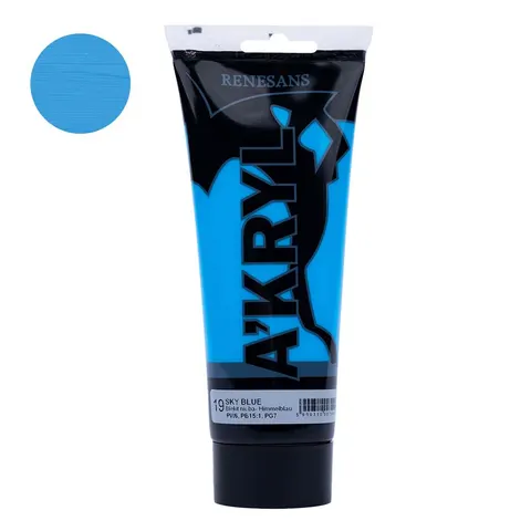 Farba akrylowa 200ml, błękit, Renesans, NR 19