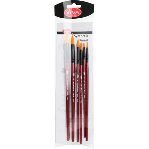 Zestaw pędzli syntetycznych Viva Decor - 6 szt., okrągłe