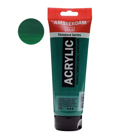 Farba akrylowa Amsterdam Acrylic 250 ml - 619 Permanent green deep