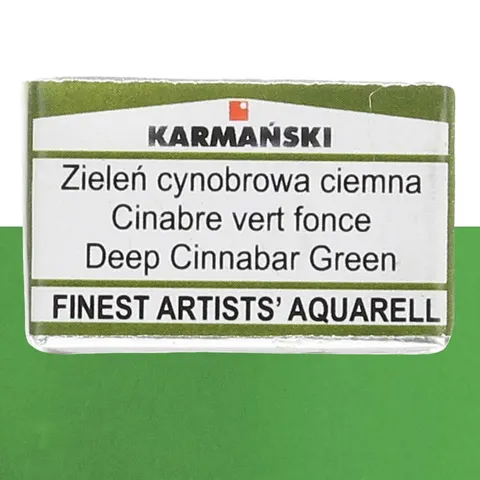 Farba akwarelowa Karmański kostka S3 - 411 Zieleń cynobrowa ciemna