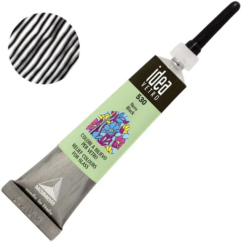 Konturówka do szkła Idea Vetro Relief 20 ml - 530 Black