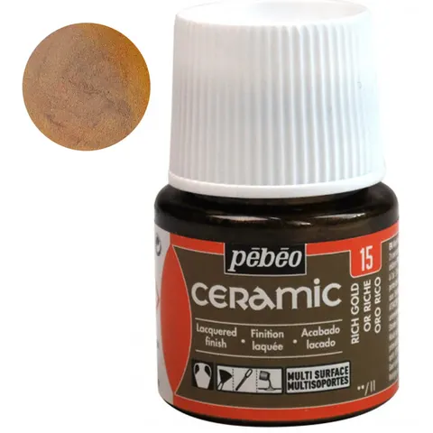 Farba Ceramic Pebeo 45 ml - 15 Rich Gold
