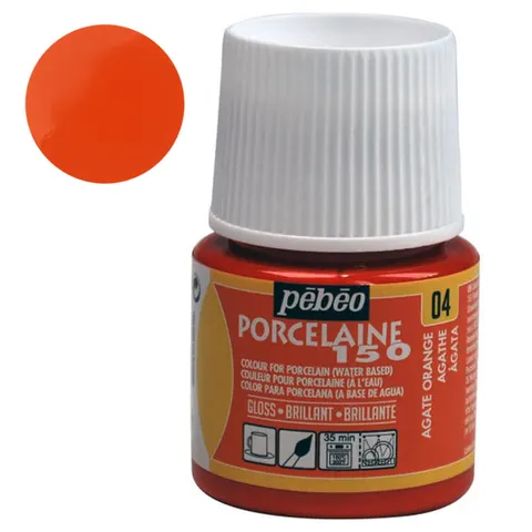 Farba do porcelany Pebeo Porcelaine 150°C 45 ml - 04 Agate Orange