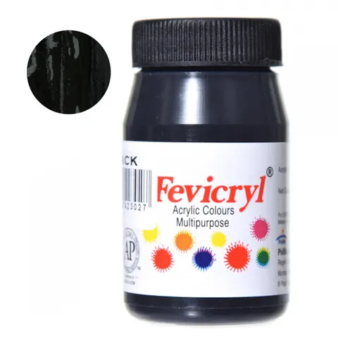 Farba do tkanin Fevicryl 50 ml - 02 Black