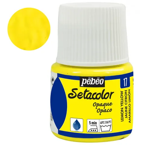 Farba do tkanin Setacolor Opaque Pebeo 45 ml - 17 Lemon yellow
