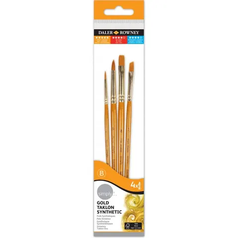 Zestaw pędzli syntetycznych Daler-Rowney set 1 - 4 szt.