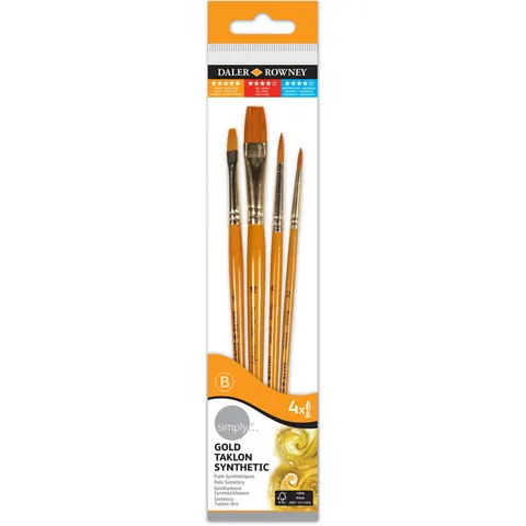 Zestaw pędzli syntetycznych Daler-Rowney set 2 - 4 szt.