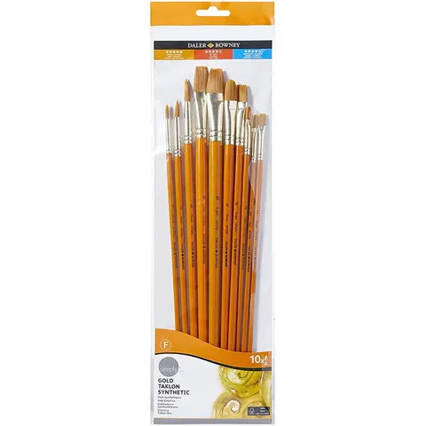 Zestaw pędzli syntetycznych Daler-Rowney - 10 szt.