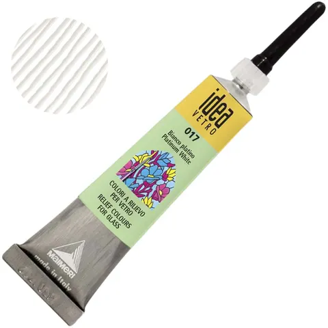 Konturówka do szkła Idea Vetro Relief 20 ml - 017 Platinum White