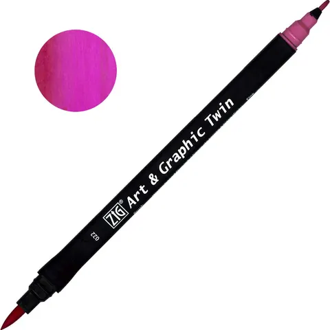 Pisak ZIG Art & Graphic Twin Kuretake - 022 Dark Pink