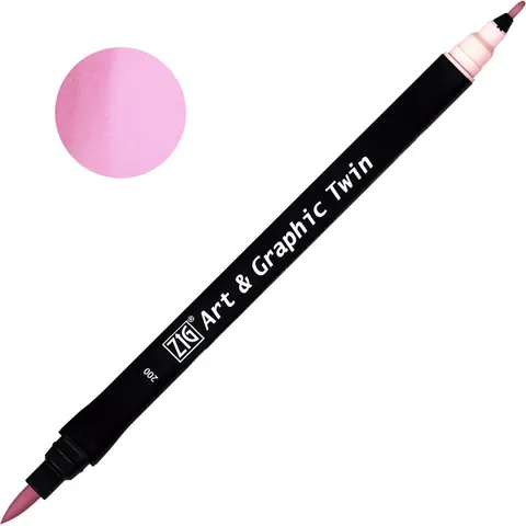Pisak ZIG Art & Graphic Twin Kuretake - 200 Sugared Almond Pink
