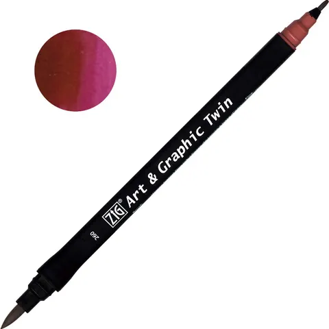 Pisak ZIG Art & Graphic Twin Kuretake - 260 Deep Red