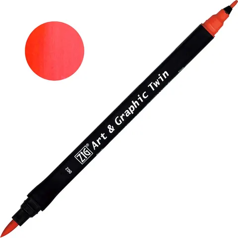 Pisak ZIG Art & Graphic Twin Kuretake - 2 Red