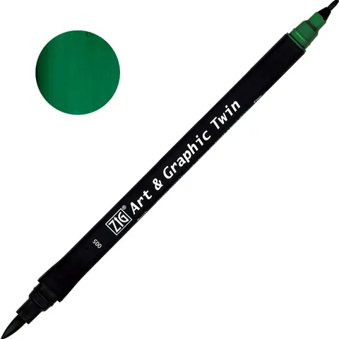 Pisak ZIG Art & Graphic Twin Kuretake - 005 Green