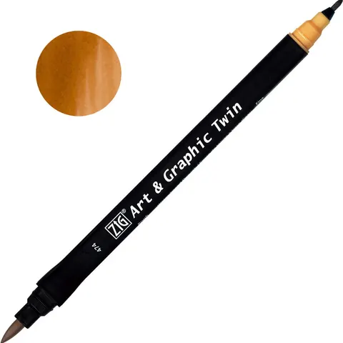 Pisak ZIG Art & Graphic Twin Kuretake - 474 Mustard