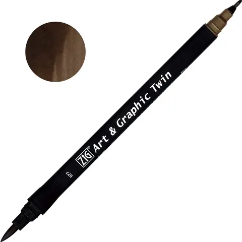 Pisak ZIG Art & Graphic Twin Kuretake - 077 Deep Brown