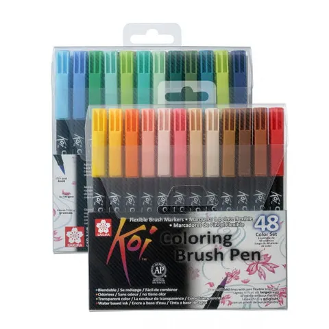 Pisaki Koi Coloring Brush Pens, zestaw 48 szt. Sakura