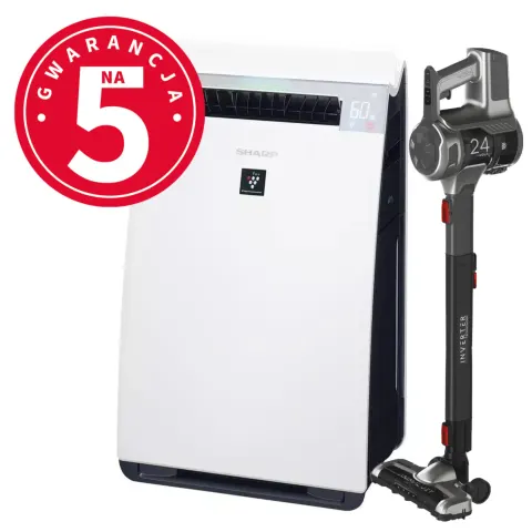 Sharp KI-G75EUW oczyszczacz z nawilżaczem powietrza + Sharp 3501BS odkurzacz pionowy