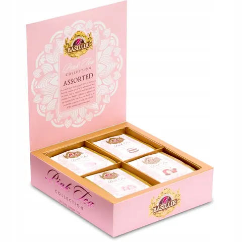 BASILUR Zestaw herbat zielonych 4 SMAKI na PREZENT 40szt. Basilur PINK TEA