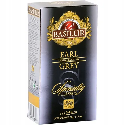 Basilur EARL GREY herbata czarna cejlońska BERGAMOTKA ekspresowa - 25 x 2 g